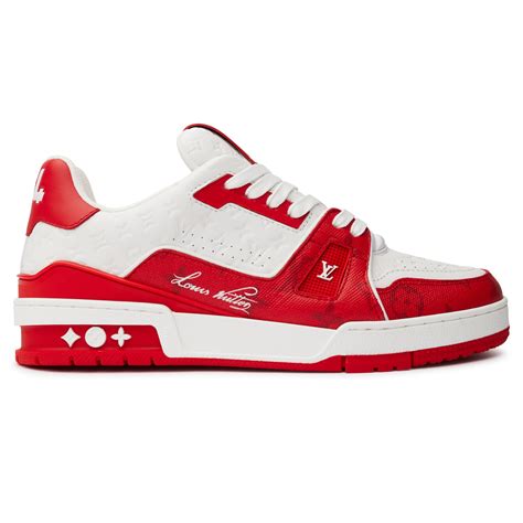 louis vuitton trainer red white